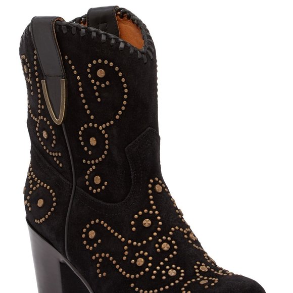 Frye VICTORIA Luxe Studs Italian Suede Leather Boots NEW Black Women's 9.5 🎉HP - Picture 10 of 13